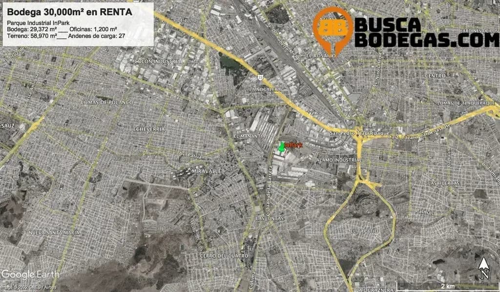 Bodega Industrial 2,750m² con 2 Andenes en Jalisco, Guadalajara (ZMG) Zona Industrial - El alamo 2