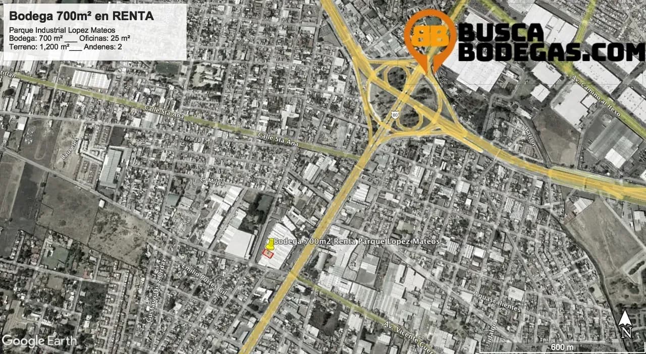 Bodega 750m2 en López Mateos y Periférico 1