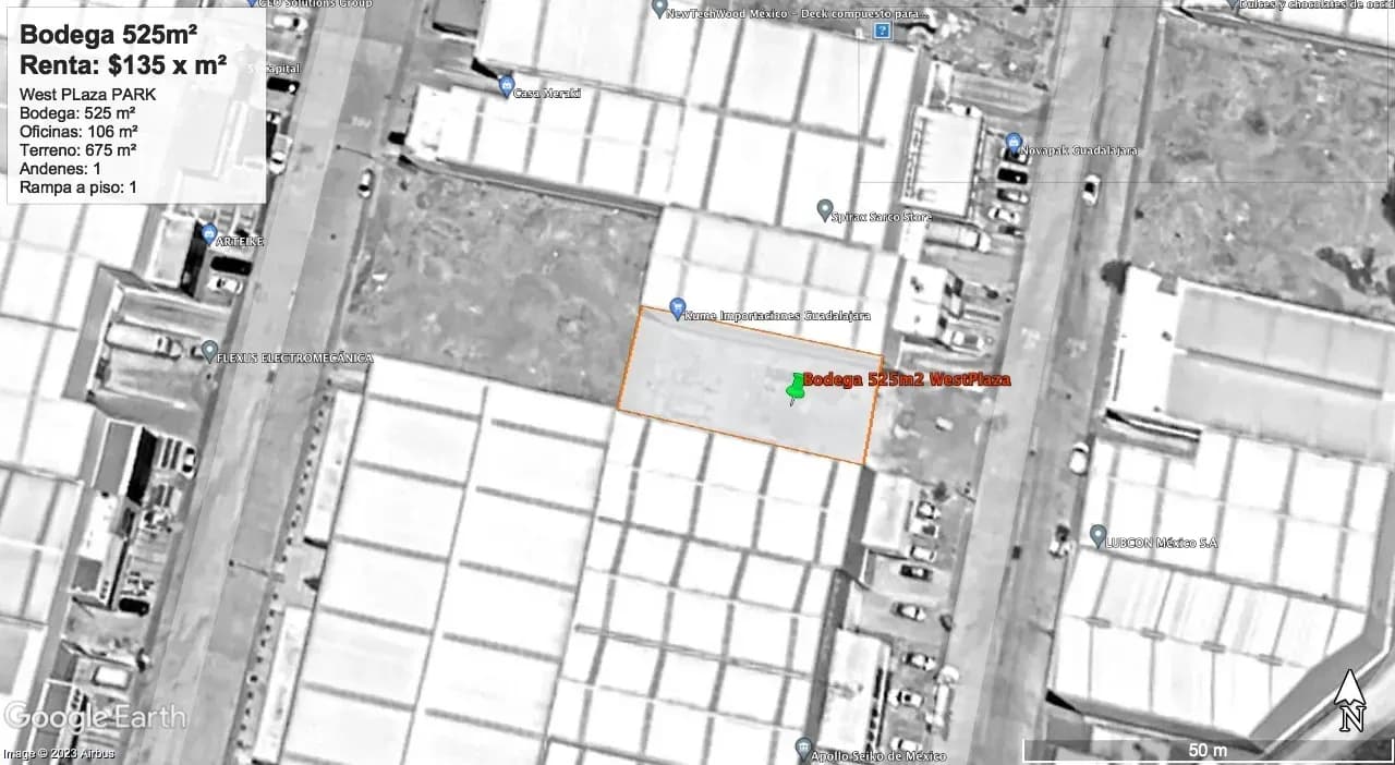 Bodega 550m2 West Plaza Park en Renta